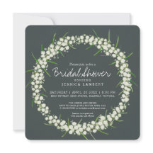 アカシアクリームアート花ブライダルシャワー招待状