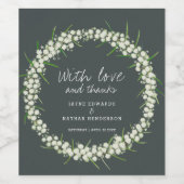 アカシアクリームフラワーウォーターカラーアートワインラベル ワインラベル (シングルラベル)