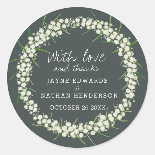 アカシアクリームフラワーウォーター感謝していカラーアート ラウンドシール (正面)