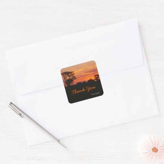 アカシアサンセットサンセットステッカー スクエアシール (封筒)