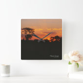 アカシアサンセット スクエア壁時計 (ホーム)
