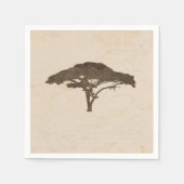 アカシアツリーアフリカンサファリヴィンテージウェディング スタンダードカクテルナプキン (正面)