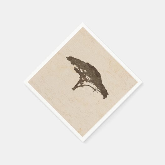 アカシアツリーアフリカンサファリヴィンテージウェディング スタンダードカクテルナプキン (角)