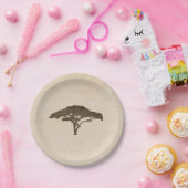 アカシアツリーアフリカンサファリヴィンテージウェディング ペーパープレート (パーティー)