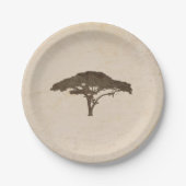 アカシアツリーアフリカンサファリヴィンテージウェディング ペーパープレート (正面)