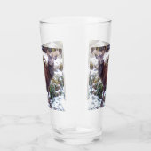 アカシカが雪の中に立った タンブラーグラス (右)