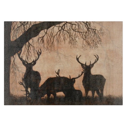 アカシカの雄鹿のまな板 カッティングボード (正面)