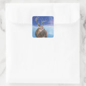 アカシカ鹿がエパスと冬の風景 スクエアシール (バッグ)