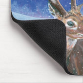 アカシカ鹿がエパスと冬の風景 マウスパッド (コーナー)