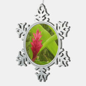 アカショウガの花(アルピニア)熱帯産 スノーフレークピューターオーナメント (右)