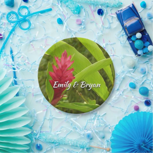 アカショウガの花(アルピニア)熱帯産 ペーパープレート (パーティー)