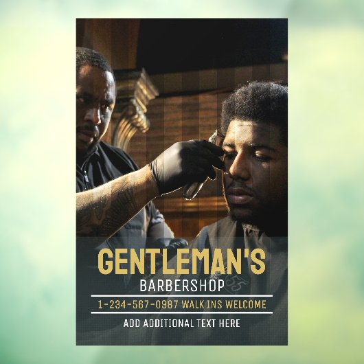 アカスタマイズフリカのバーバーショップビジネス ウィンドウサイン (シート3)