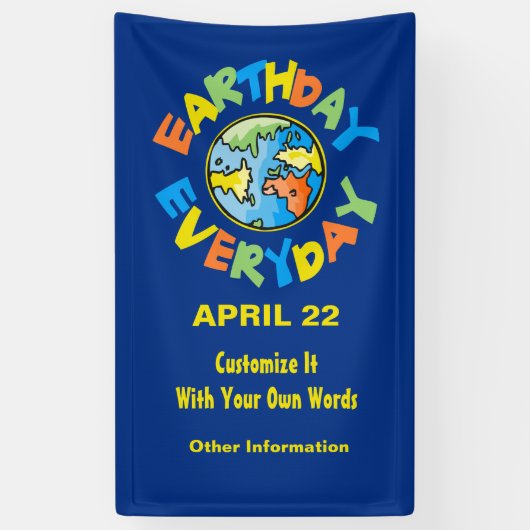 ·アカスタムース·デー·バナー4月22日環境エコ 横断幕 (縦)