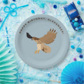 アカタカが飛行中の誕生日パーティー ペーパープレート (パーティー)