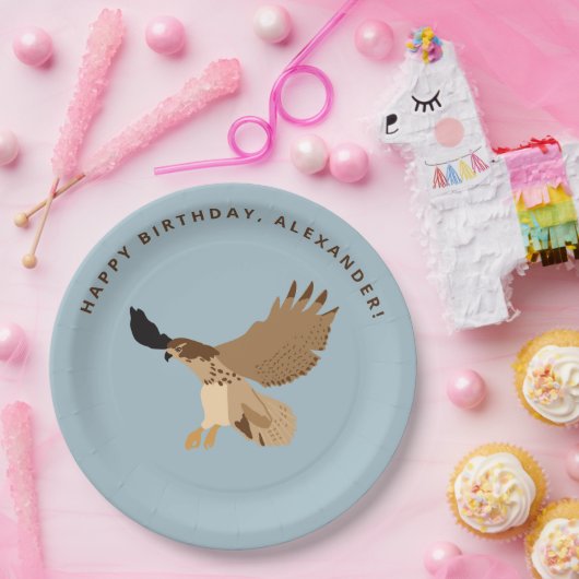 アカタカが飛行中の誕生日パーティー ペーパープレート (パーティー)