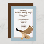 アカタカが飛行中の誕生日パーティー 招待状 (正面/裏面)