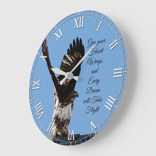 アカタカラプター感動的引用文 ラージ壁時計 (傾斜)