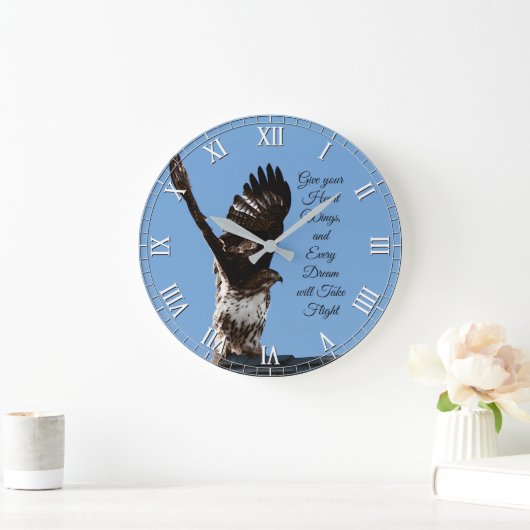 アカタカラプター感動的引用文 ラージ壁時計 (ホーム)