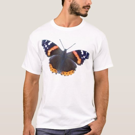 アカタテハチョウ蝶 Tシャツ (正面)