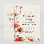 アカタンポポの花 ハッピーバチェロレッテパーティー 招待状 (正面/裏面)