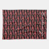 アカチョウザメ泳ぎ キッチンタオル (横)