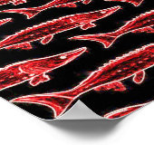 アカチョウザメ泳ぎ ポスター (角)