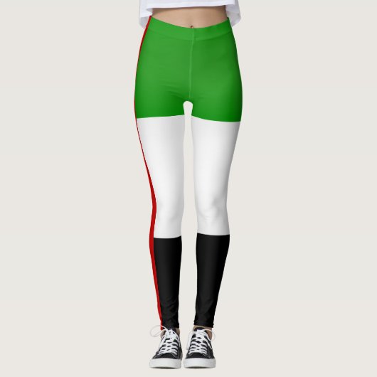 アカッコいい統一されたラブ首長国連邦国旗のファッション レギンス (正面)