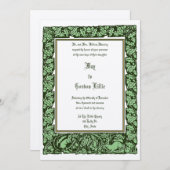 アカツウサギ縁どとリス結婚の葉 招待状 (正面/裏面)