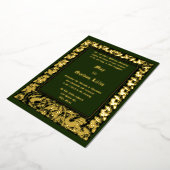 アカツウサギ縁どとリス結婚の葉 箔招待状 (回転した状態)