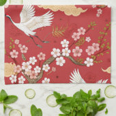 アカツ crown crane 桜柄 (2) キッチンタオル (折り畳み)