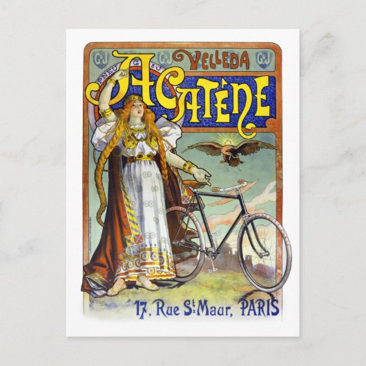 アカテネヴェレフランスのダヴィンテージ広告のポスター ポストカード (正面)