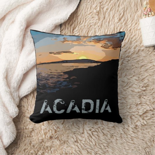 アカディアの夕日 クッション (ブランケット)