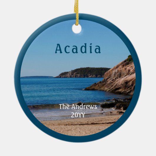 アカディアサンドビーチナショナルパークメイン セラミックオーナメント (裏面)