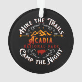 アカディアナショナルパークハイキングザトレイルズホリデー オーナメント (裏面)