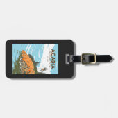 アカディアナショナルパークバーハーバーライトハウスメイン ラゲッジタグ (正面横)