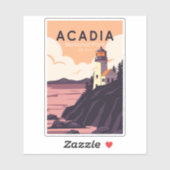アカディアナショナルパークメインライトハウスヴィンテージ シール (シート)
