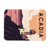 アカディアナショナルパークメインライトハウスヴィンテージ マグネット (横)