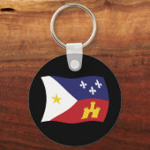 アカディアナ国旗のキーチェーン キーホルダー (正面)