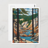 アカディアメイン抽象芸術グラフィックアートデザイン ポストカード (正面/裏面)