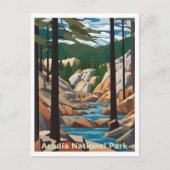 アカディアメイン抽象芸術グラフィックアートデザイン ポストカード (正面)