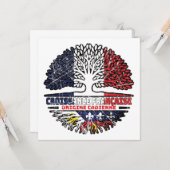 アカディアンケージャンフランスのフランスツリールーツ国旗 カード (正面/裏面インサイチュ)