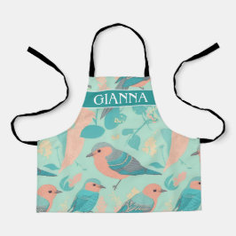 アカディアンフライキャッチャーのパステルカラフルパターン エプロン