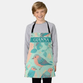 アカディアンフライキャッチャーのパステルカラフルパターン エプロン (着用した状態)