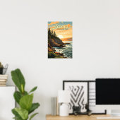 アカディア国立公園のイラスト レトロ ポスター (ホームオフィス)