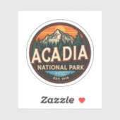 アカディア国立公園のビンテージな屋外自然ギフト シール (シート)
