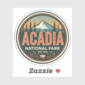 アカディア国立公園のビンテージな屋外自然ギフト シール (シート)