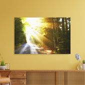 アカディア国立公園の森を太陽が照らす キャンバスプリント (インサイチュ (リビング))