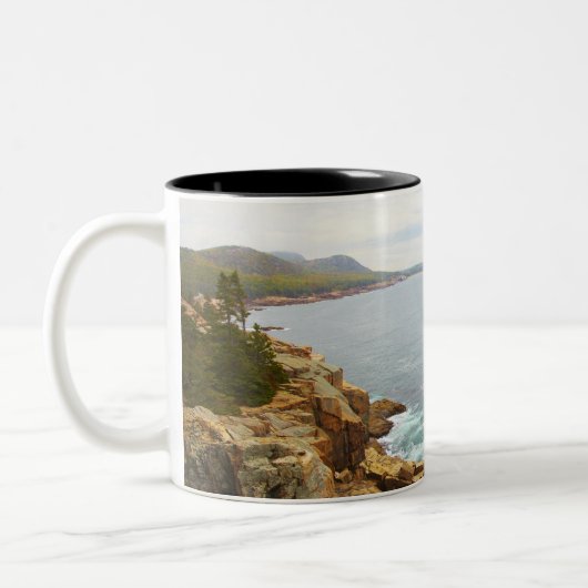 アカディア国立公園の沿岸眺め ツートーンマグカップ (左)
