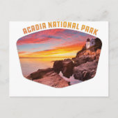 アカディア国立公園の海岸と灯台 メイン州 ポストカード (正面)