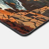 アカディア国立公園イラストレーションレトロアート デスクマット (コーナー)